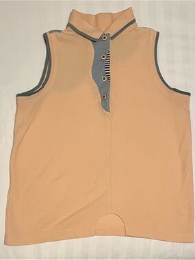Jamie Sadock Peach and Gray Trim Cotton Polo